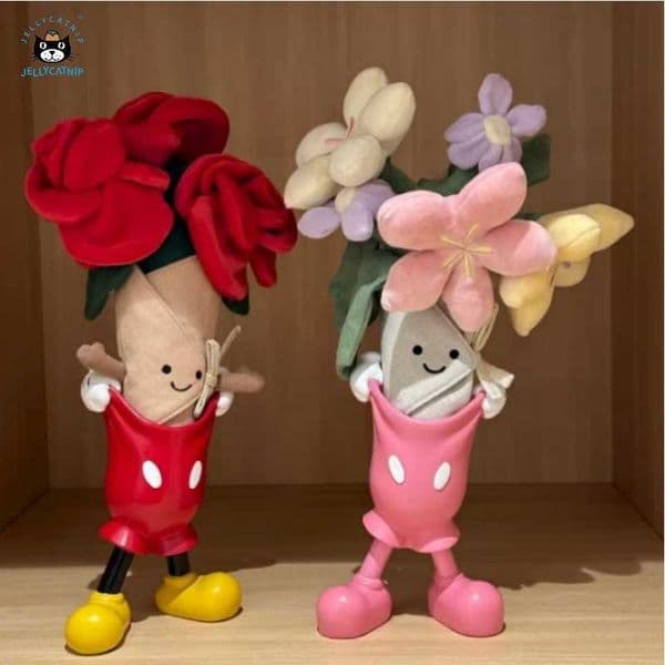 Toys UK jellyscat Doll Same Style Jelly Fun Holding Flower Plush Doll Girl Gift Valentines Day Wedding