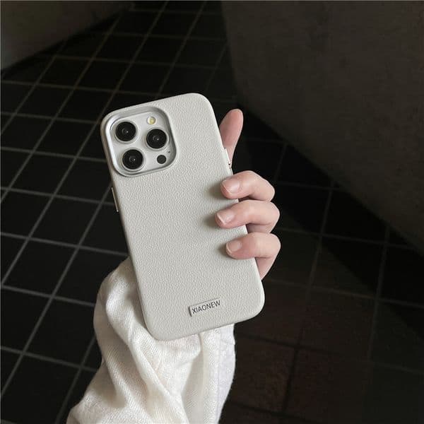 Caseative for iPhone 16 Pro Series casual Metal Leather Solid Color Case for iPhone,Elegant, Style and Eco-Friendly