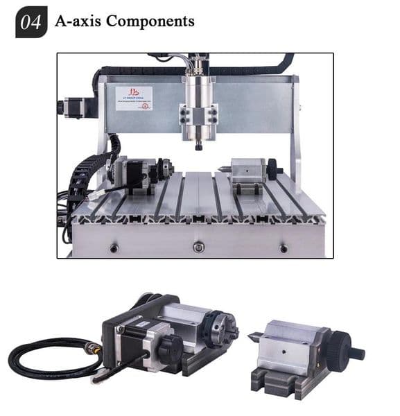 3020 CNC Milling Machine 4Axis USB Engraver Cutter CNC Router 800W 1500W 2200W Wood Engraving Metal Milling PCB Carving Cutting Machine Lathe with Rotary Axis PCB