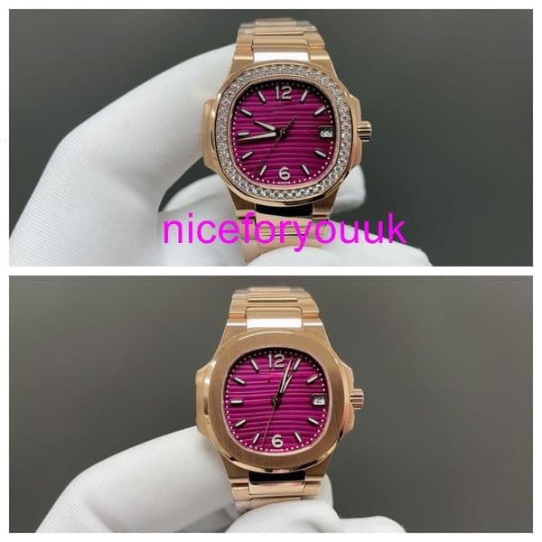elegant 32mm 7010r nautiIIuss designer fashion women diamond 316 steel wristwatch strap watch top quality 10A super clone quartz 56JH