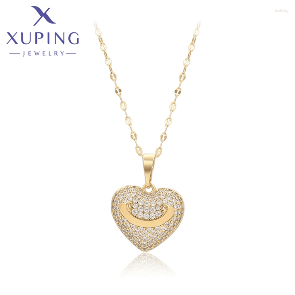 Pendant Necklaces Xuping Jewelry Arrival Heart With Random Chain Of Light Gold Color Jewellery Women Girls Exquisite Gift X001039955