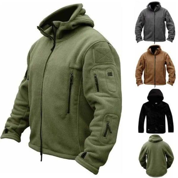 Men US Military Tactical Winter Thermal Fece Zip Up Outdoors Sports Hooded Coats Windproof Hiking Outdoor Army s Y251013