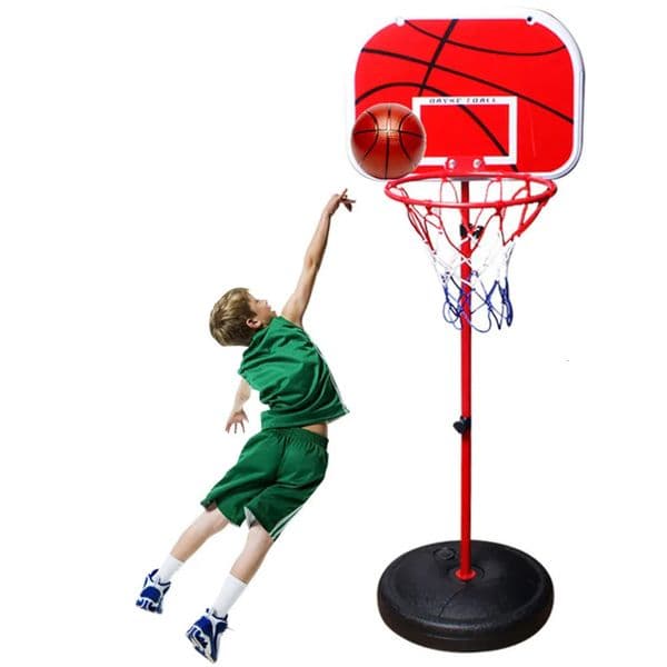 Basketball Hoop with Ball and Pump Portable Basketball Hoop Adjustable Basketball System Indoor Outdoor Play for Kids 251008