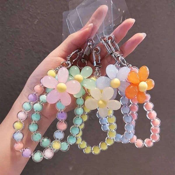Color Mobile Wrist Strap Women's Hand-held Chain Short Anti-lost Cell Phone Case Cute Lanyard Key Pendant