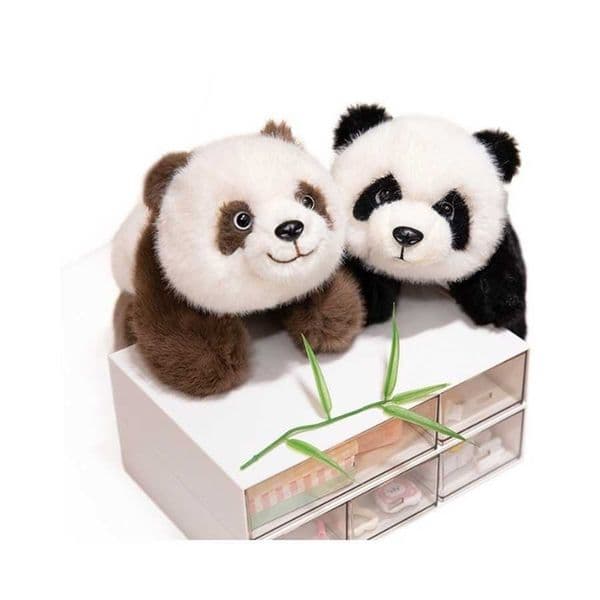 2025 Lying Down Panda ToyMini Realistic Stuffed Animal Doll Gift for FriendsCute Kawaii Soft Collectible Figure for Christmas