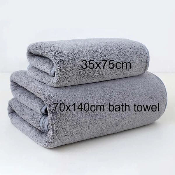Coral Fleece Thickened Towel and Bath Set Solid Color Soft Absorbent Suitable for Home Gym Face Washing Towels 251013