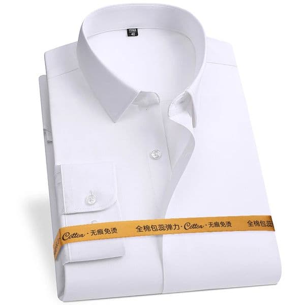 8XL AntiWrinkle 80 Cotton 15 Elastic Silk 5 Spandex NoIron Business Office Soft Cozy Micro Elastic Longsleeved Shirts Men 251011BANJIA