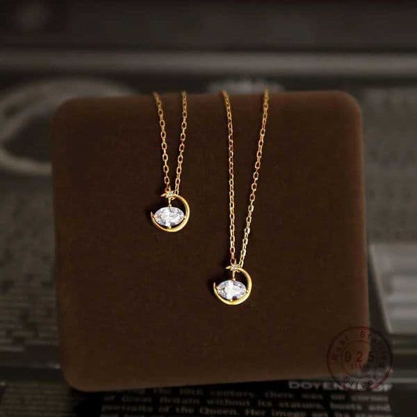 European Sun Moon And Sea Pendant Necklace Women 925 Sterling Silver Light Luxury Creative Wedding Bridal Jewelry GiftT251014