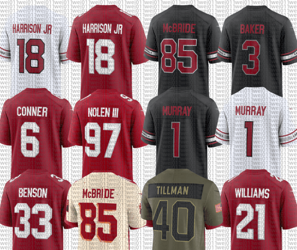 Emari Demercado Budda Baker Marvin Harrison Jr Trey McBride Larry Fitzgerald James Conner Michael Wilson Will Johnson Jeremiyah Love Josh Sweat Football Jersey