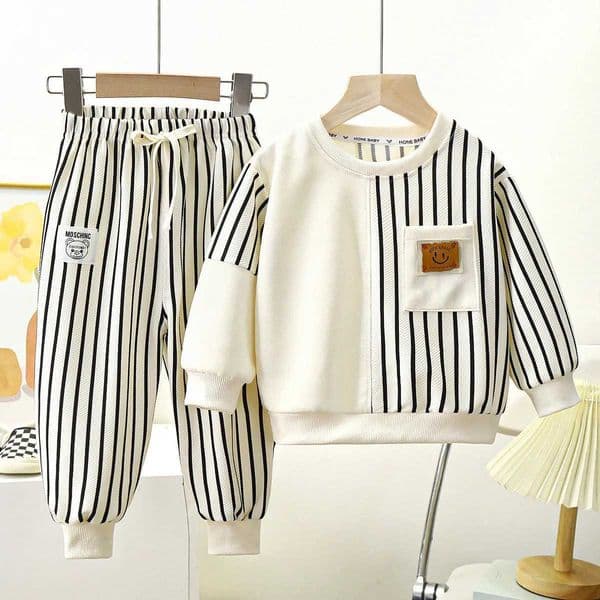 Autumn Childrens Spring Clothes Round Neck Long Sleeve Sweater Boys and Girls Trendy Baby Stylish Childrens Clothing 2PCS X251014
