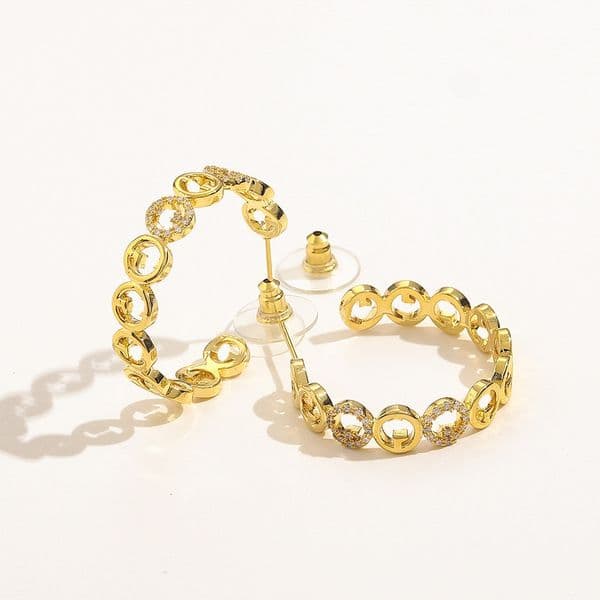 Luxury Brand Letter Stud Classic Colored Hoop Earrings Designer Jewelry Women Accessories Wedding Party Gift