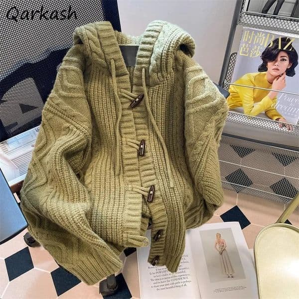 Hooded Cardigans Women Harajuku Pure Vintage Gentle Autumn Soft Leisure Streetwear Students Young Simple Sweaters Korean Style 251011