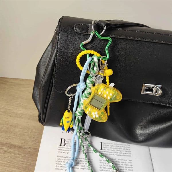 Ins keychain Multi element bag pendant DIY Handmade woven rope game machine decoration 251011