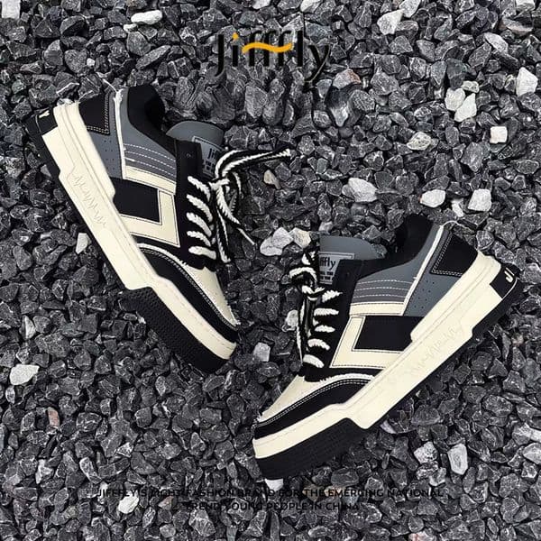 Jifffly Designer Luxury Fashion Retro Air Cushion Anti Slip Mid Help Couple Sports Shoes Trendy Brand Height Increasing Versatile Student Casual Board Shoes