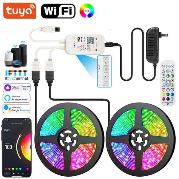 Wifi Led Strip Lights Rgb 5050 Bluetooth Led Tape Light Adhesive Smart Led Lights Strip For Room Wall Led Decoration X251015