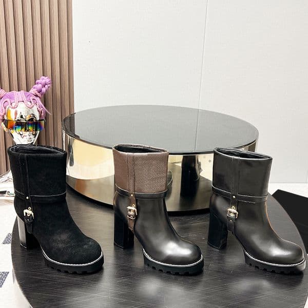 Women Designer Boot Star Trail Ankle Boots Leather Boots Ladies Girls Silhouette Boots Chunky Heels Booties Fashion Winter Shoes 958