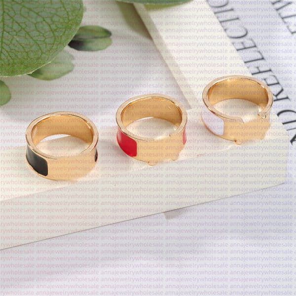 Ring Designer gold Ring Brand Rings for women men high quality red Pink Nose Round 6MM Ring Luxury Jewelry Party Valentines Day love Christmas Gift
