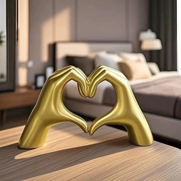 Creative Heart Hand Statue Abstract Hand Love Figurines Living Room Bedroom Modern Home Desktop Wedding Decoration 251011BJ