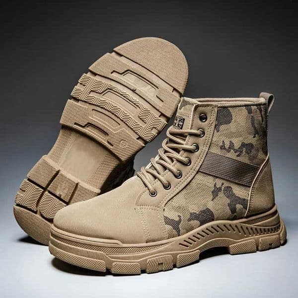 Mens Vintage Camo Work Boots Military Tactical Ank Boots LaceUp NonSlip Waterproof ather Outdoor Hiking Shoes for Men Y251015