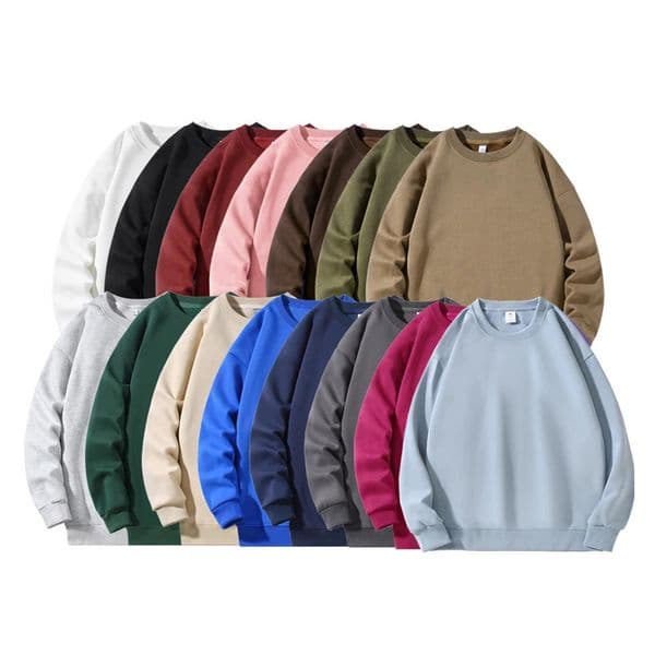 Heavy Fabric MenWomen Simple Style Sweatshirts Fashion Soild Color O Neck Loose Hoodies Autumn Casual Pullover Tops 251013