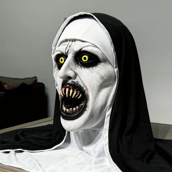 1Pcs Mask Frightening Nun Costume Synthetic Latex Street Style Horror Accessory Realistic Details Halloween Horror Theme Events 251010