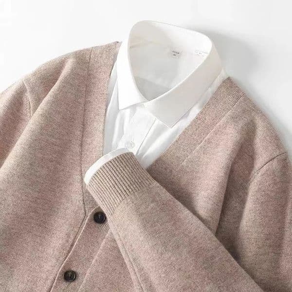 AutumnWinter Mens Business and Leisure Vneck Thin Knitted Cardigan Sweater Warm and Fashionable High Quality Knitted 251013