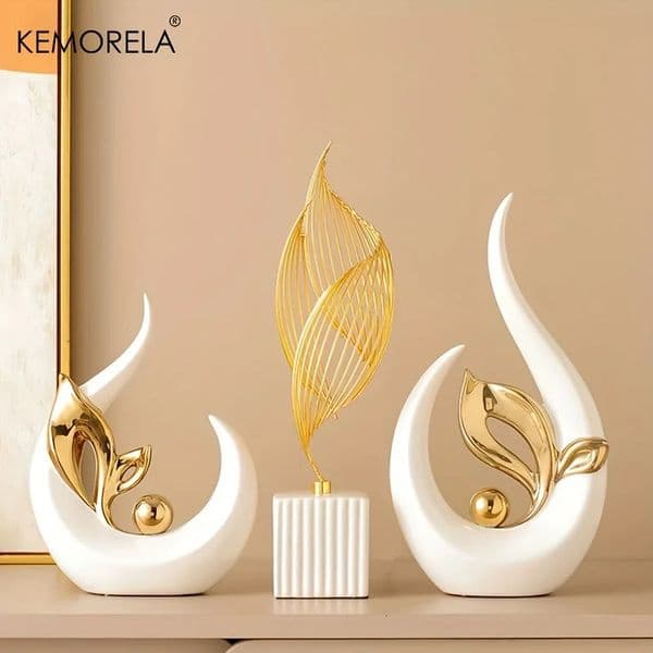 Ceramic Statue Nordic Creative Light Living Room Decoration Sculptures and Figurines Office Desk Accessories Room Decor 251011BJ