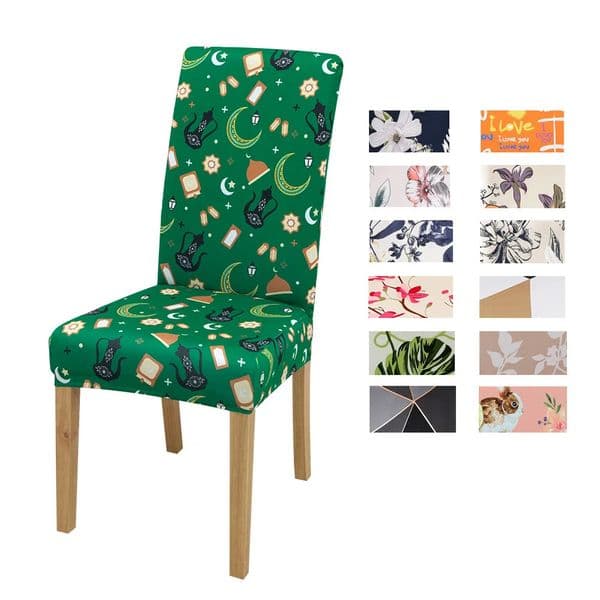 Chritmas Chair Cover Spandex Elastic Dining Chair Covers Flower Print Home Room Seat Cover Furniture Protect for Holiday 251015BJ