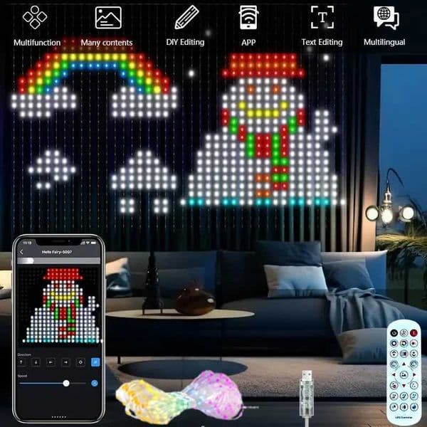 MIMIRGB 22M 400LED WiFi Smart Curtain Lights Home APP Control Music Mode IP65 Waterproof Outdoor Christmas Decor X251015