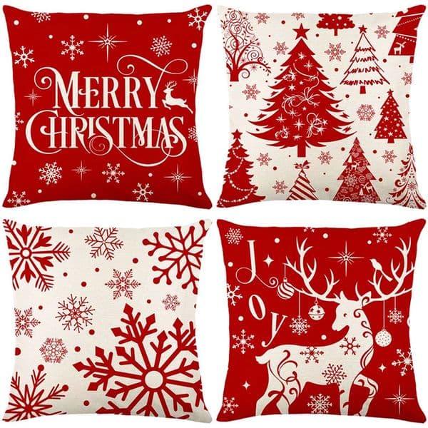 45cm Red Christmas Cushion Cover Pillowcase 2025 Christmas Decorations for Home Xmas Year Christmas Decor 251011