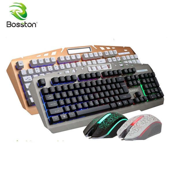 Dr. Dun 8350 Metal Floating Mechanical Feel Gaming Internet Cafe Keyboard and Mouse Set