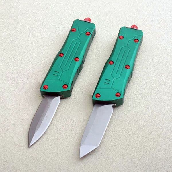 G7102 High End Small Tactical Knife D2 Blade Green CNC 6061 knife T6 Aviation Aluminum Handle Outdoor EDC Pocket Knives with Nylon Bag and Repair Tool