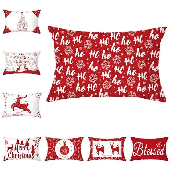 Christmas Cushion Cover Red Pillowcase Sofa Decoration Pillow Home Decor 251011