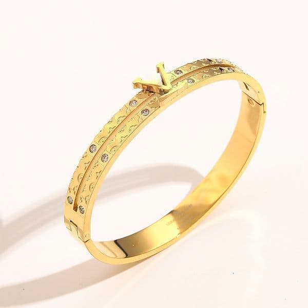 Luxury Gold Plated Bracelet Classic Brand Designer Jewelry Lover Bangles Cuff Bracelets Women's Daily Wear