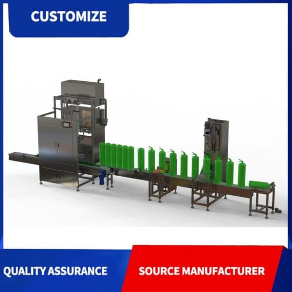 Four-station water-based fire extinguisher filling includes functions such as filling and handle tightening High quality