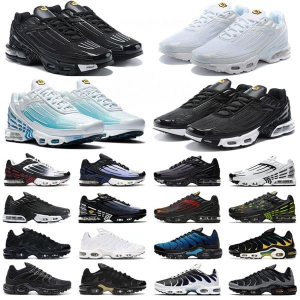 Mens Tn 3 Plus Tuned III Running Shoes TNs Vast Parachute Crater Deep Royal Trainers Noir Triple Black Wolf Grey White Aquamarine Blue Nebula Hyper Violet