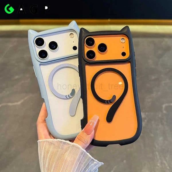 for iphone17 Ins Cute Cat Ear Tail Phone Case For iPhone 17 16 13 12 Pro Max 14 15 Plus 11 17 Air Hard Transparent Cover T251015