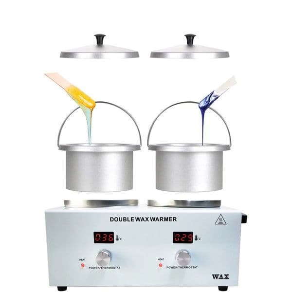 Electric Double Pot Wax Warmer Wax Heater Warmer with LED Display Skin Hair Removal Adjustable Temperature For Beauty Salon Home 251013
