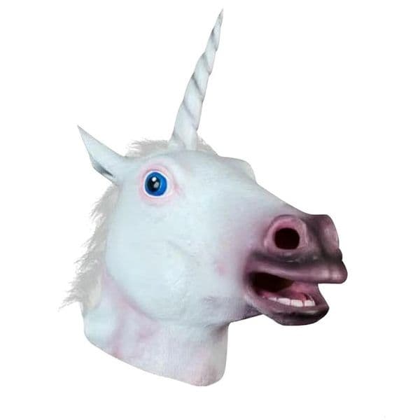 Adult Realistic Unicorn Rubber Horse Mask for Animal Themed Parties Cosplays Halloween Fun Costume Accessory 251010BJ