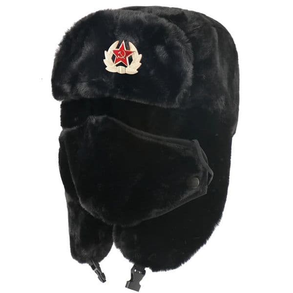 Russian Soviet Military Winter Bomber Hat Army Trapper Hat Ushanka Russian Fur Hat Thick Warm Plush Earflap for Skiing Hunting 251011