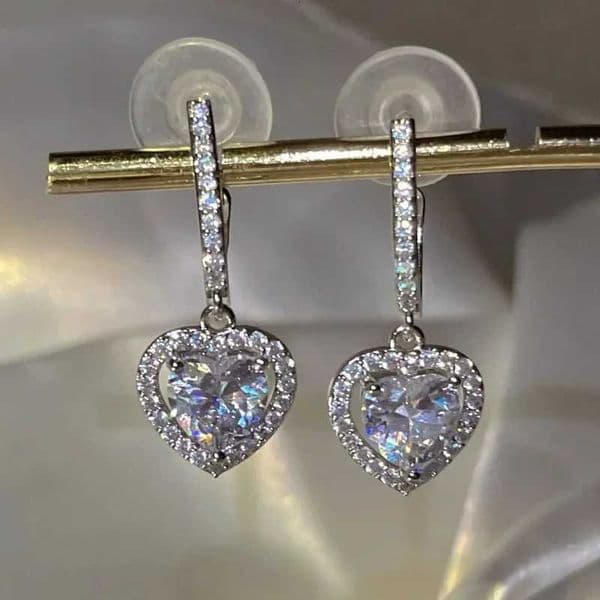 Heart Earrings for Women Elegant Pink Rhinestone Dangle Earrings for Girl Women Senior Designer Fashion Jewelry AccessoriesT251016