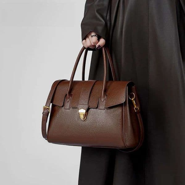 VM FASHION KISS Oil Wax Genuine Leather For Women Woman Shoulder Large Capacity Square Tote Bag Cowhide Handbag