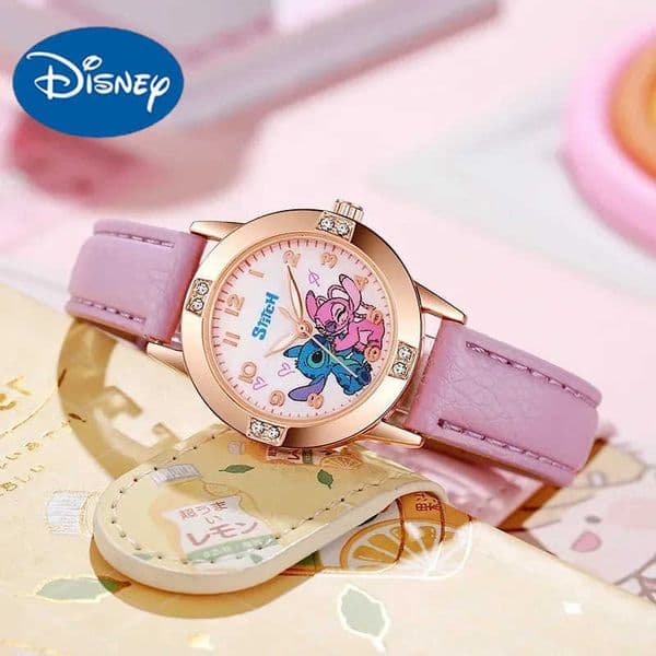 Disney kids watches cute cartoon dots diamond imitation belt student quartz watch simple and elegant gift H251016