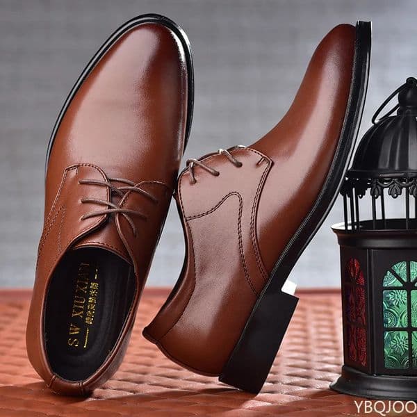 Men Leather Shoes Business Dress Shoes AllMatch Casual Shoes ShockAbsorbing Footwear WearResistant 251010