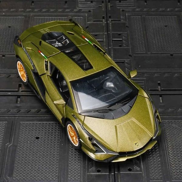 1:32 Lamborghini sian alloy car model ornaments pull back acoustooptic toy boy door can be opened M251016