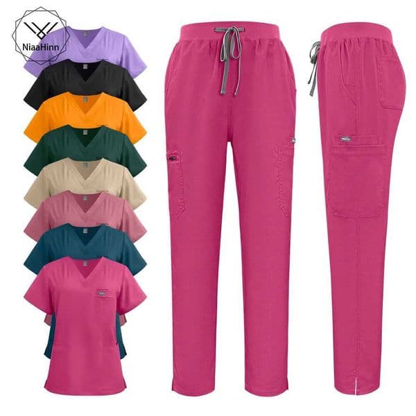 Niaahinn Scrubs Uniforms Sets Nursing Highquality Medical Uniform Nurse Hospital Workwear Short Sleeved Top Pants Set X251016
