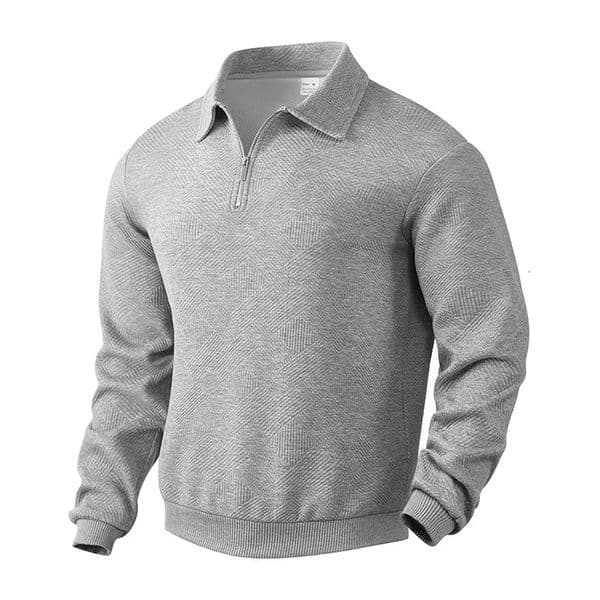 24 crossborder autumn longsleeved lapel zipper mens loose casual top polo shirt 251016