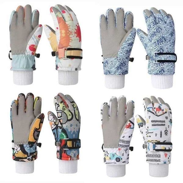 Winter Children Gloves for Boy Girl Cute Printed FiveFinger Ski Gloves Waterproof NoSlip Thickened Snow Kids Accessories 412Y J251016