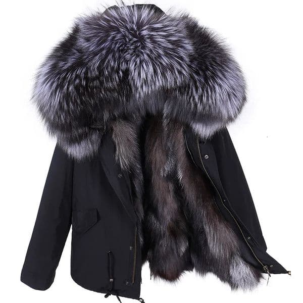 Maomaokong Winter Jackets For Women Womens Jacket Natural Real Fur Coat Fox Fur Collar Inner Fur Parkas Female Cold Coat 251016