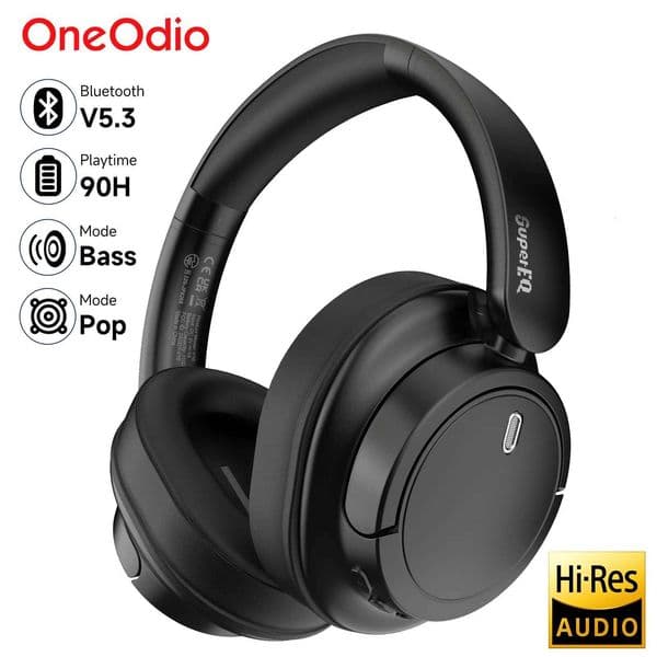 Oneodio SuperEQ V16 Wireless Headphones 53 Over Ear Headset With Mic BassPop Mode HiRes Foldable Headphones 90H Z251015
